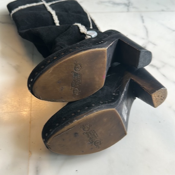 Nine West Vintage America distressed Suede & fleece Knee high boots! Size UK 4! - Picture 8 of 16